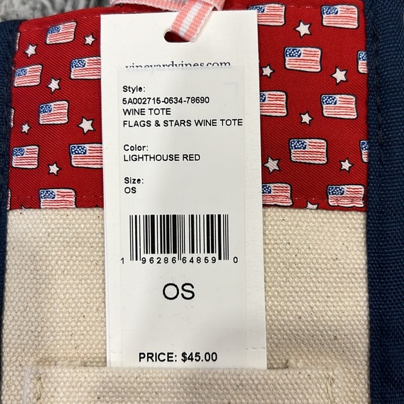Vineyard vines flag and stars wine tote - Picture 4 of 6